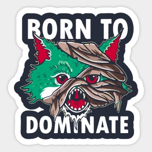 Mummy Cat Vector illustration Head Born To Dominate Sticker